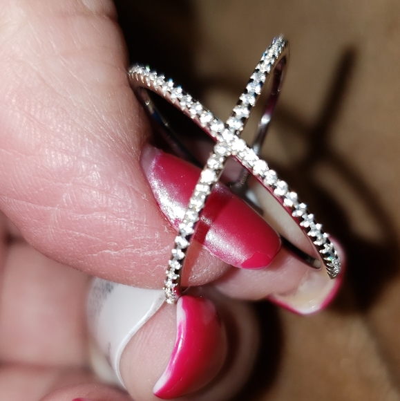 Sz 8, Cubic Zirconia Rhodium Over Sterling Silver Ring .60ctw, NWT - Picture 12 of 14